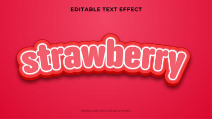 strawberry text effect with 3d style