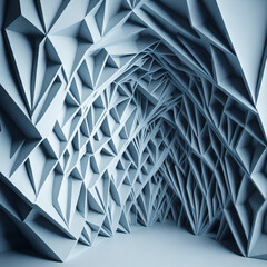 AI-Generated 3D Geometric Room Wallpaper for Futuristic Presentations