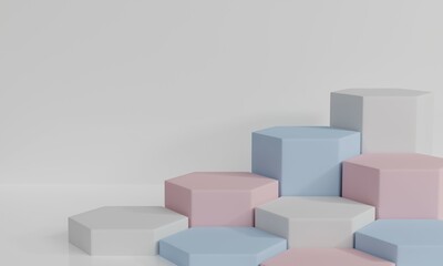 3d render of podium for product showcase