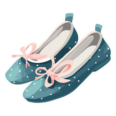 Blue cartoon child flat shoe with shoelaces