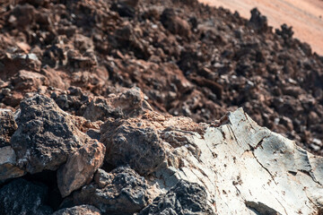 Geological formation of the Volcano El Teide in Tenerife, Canary Islands, Spain