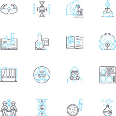 Nanotechnology linear icons set. Nanoparticles, Nanomaterials, Nanorobots, Nanoscale, Nanofibers, Nanowires, Nanotubes line vector and concept signs. Nanocatalysts,Nanofluidics,Nanocarriers outline