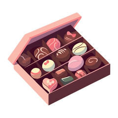 box chocolate dessert icon, sweet gift design