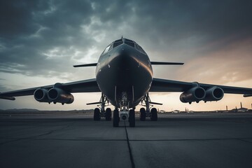 Photo of B52 aircraft on ground. Generative AI