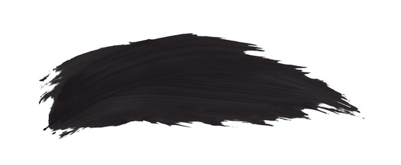 Black gray brush isolated on transparent background.
