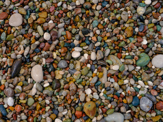 colorful pebbles on the beach