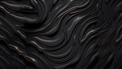 A repeatable pattern that resembles a dark black texture background.  AI Generative Illustration 