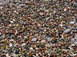 colorful pebbles on the beach
