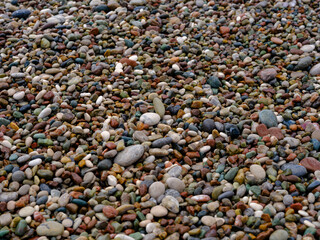 colorful pebbles on the beach