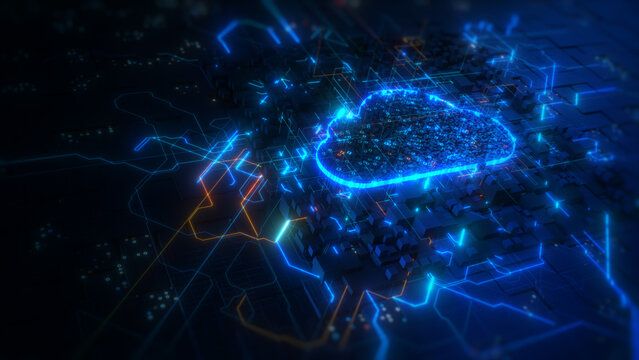Cloud computing data storage and transfer of digital data, Global network connection, High speed connection data analysis, Technology data network background,  3d rendering