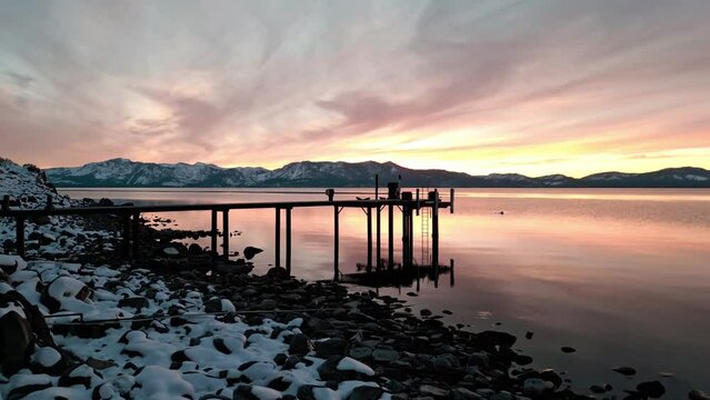 Lake Tahoe Dock at Sunset