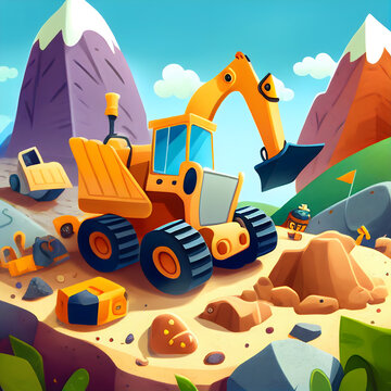Credible_Construction_machines_in_mountain_area_happines_fun_