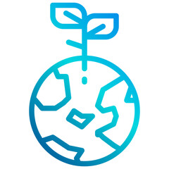 Earth gradient line icon