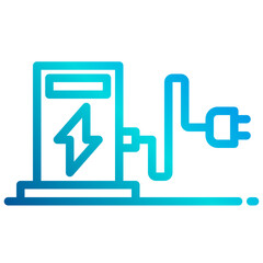 Fuel station gradient line icon