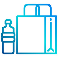 Plastic bag gradient line icon