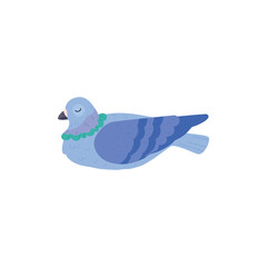 Sleeping blue pigeon flat style, vector illustration