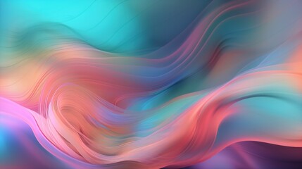 Pastel colored holographic abstract background. Flow, wavy and Curve style.