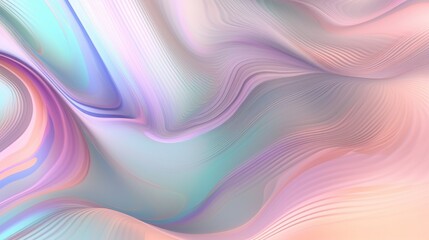 Pastel colored holographic abstract background. Flow, wavy and Curve style.