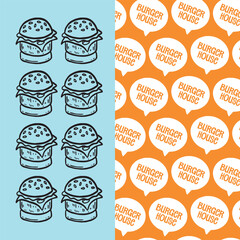 Hand drawn burger vector doodle. Hamburger sketch illustration for print, web and infographics.