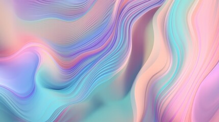 Pastel colored holographic abstract background. Flow, wavy and Curve style.
