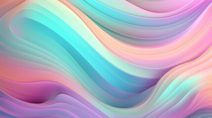 Pastel colored holographic abstract background. Flow, wavy and Curve style.