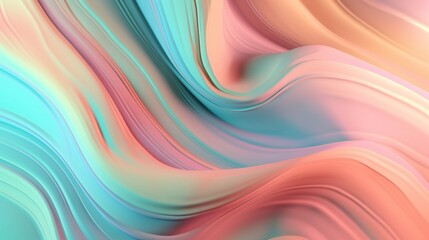 Pastel colored holographic abstract background. Flow, wavy and Curve style.