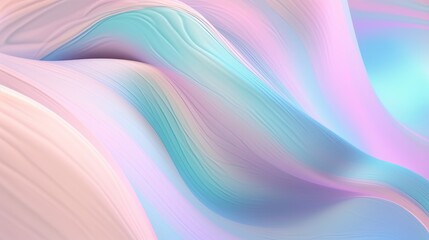 Pastel colored holographic abstract background. Flow, wavy and Curve style.