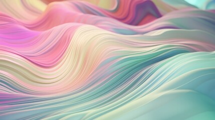 Pastel colored holographic abstract background. Flow, wavy and Curve style.