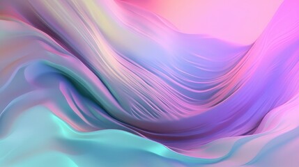 Pastel colored holographic abstract background. Flow, wavy and Curve style.