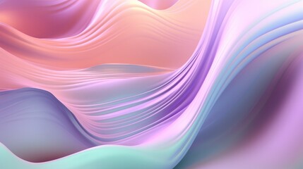 Pastel colored holographic abstract background. Flow, wavy and Curve style.