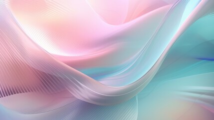 Pastel colored holographic abstract background. Flow, wavy and Curve style.