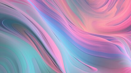 Pastel colored holographic abstract background. Flow, wavy and Curve style.