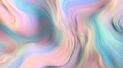 Pastel colored holographic abstract background. Flow, wavy and Curve style.