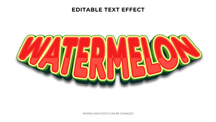 watermelon text effect with 3d style