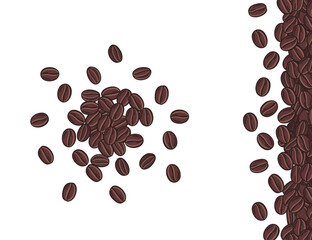 Coffee beans. Design elements. Hand drawn vector illustration.