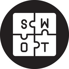 swot analysis glyph icon