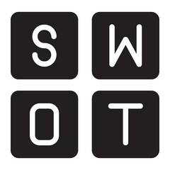 swot analysis glyph icon