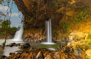 Fototapeta premium Dakmai waterfall is a beautiful and unspoiled in Binh Phuoc province, Vietnam.