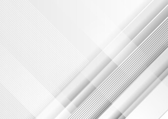 Obraz premium Grey white geometric tech abstract minimal background. Futuristic vector design