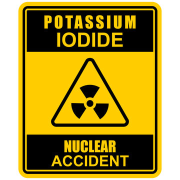 Potassium IODIDE, nuclear accident, poster vector