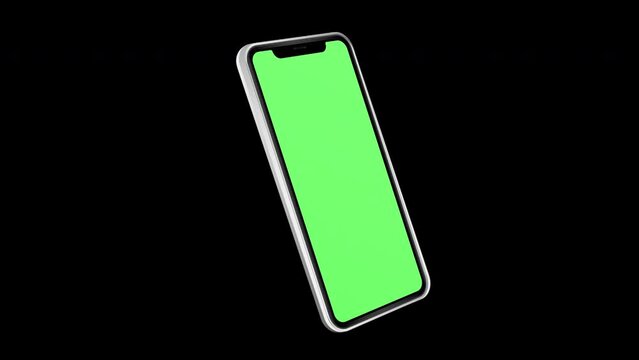 mobile phone green screen loop Animation video transparent background with alpha channel