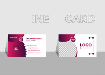 Modern gradient  business card design. Modern business card template gradient  colors. Flat design vector abstract creative.