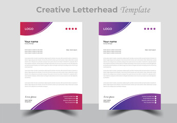 Creative business letterhead design vector template, modern and clean letterhead design	
