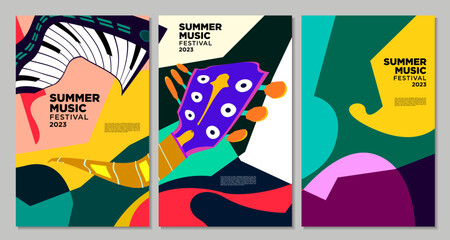 Vector illustration colorful summer music festival banner design