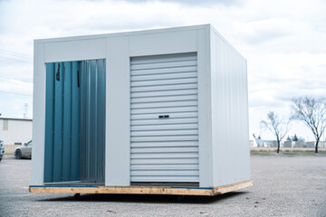 Full size Storage unit on display in parking lot