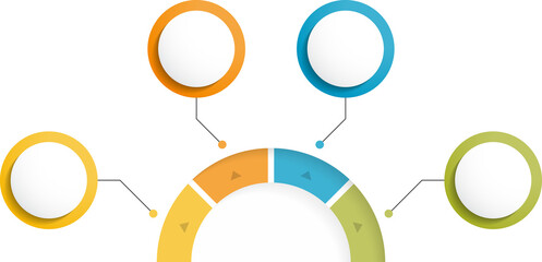 Infographic template with 4 steps or options