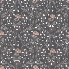 abstracted digital  flower and paisley   pattern on background