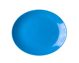 blue ceramic plate on transparent png