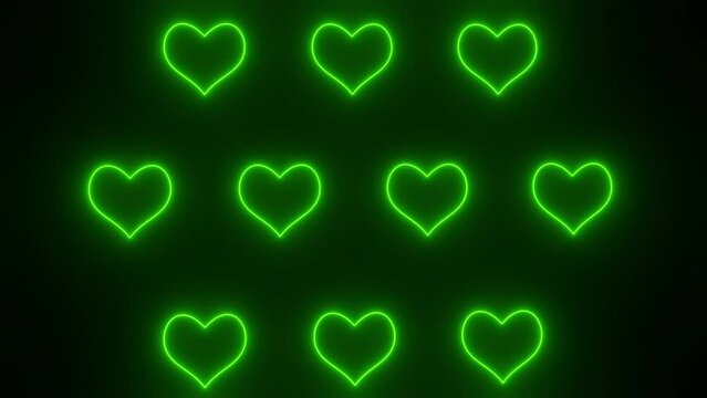 Love heart multiple shapes neon random color