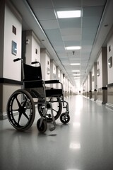 Fototapeta na wymiar Wheelchair at hospital - Generative AI